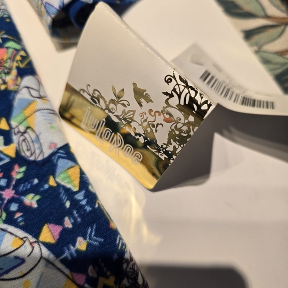 LuLaRoe Blue and Yellow Geometric Dress - Picture 3 of 4